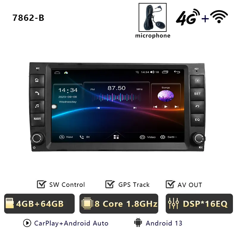 CHSTEK Android 14 Multimedia Speler voor Porsche Cayenne 955 957 9PA 2002-2010 Carplay GPS Autoradio Stereo WIFI 4G BT