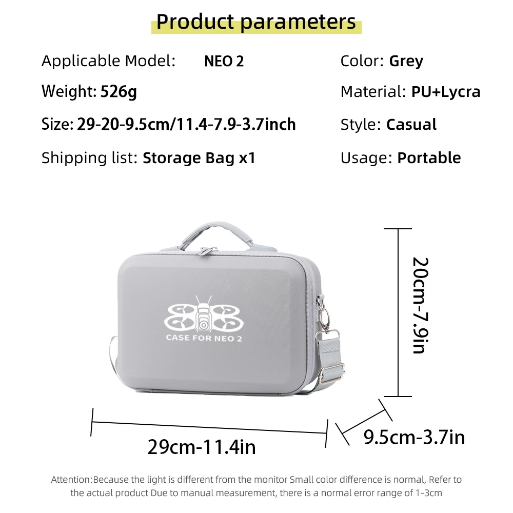 

Carrying Case for DJI Neo2 Drone, High-Capacity Storage Bag Portable Travel Organizer Case Protective Cover with Shoulder Strap