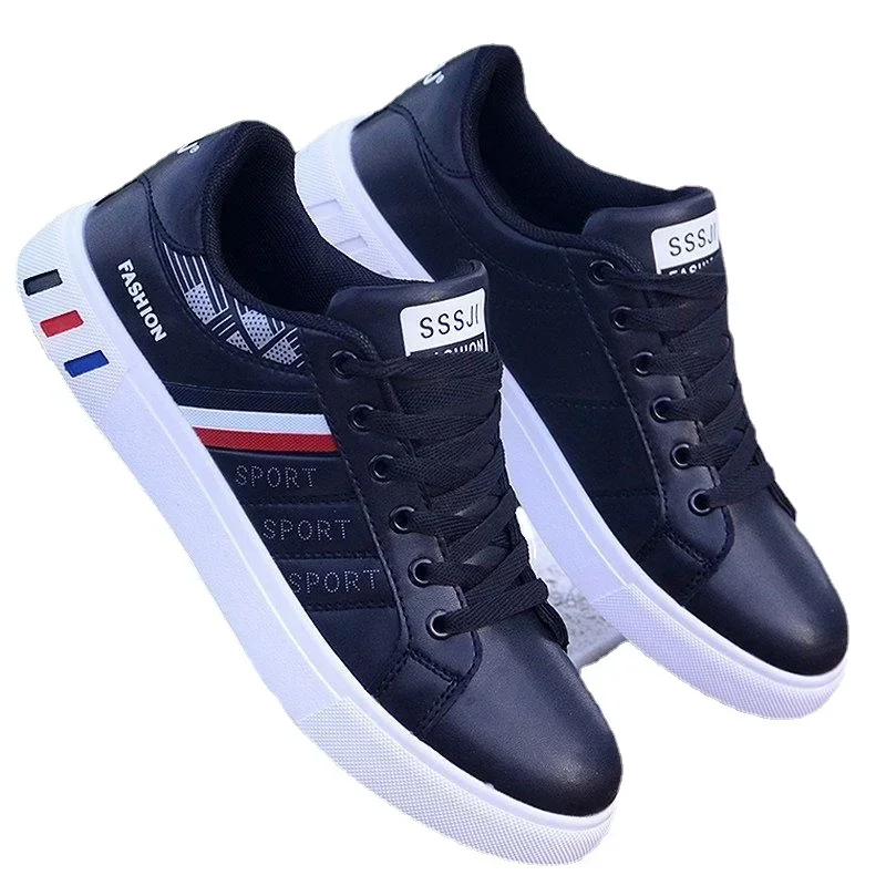 Zapatillas de deporte para Hombre, zapatos informales, zapatos planos para Hombre, Zapatillas ligeras de cuero Pu transpirables, zapatos Tenis