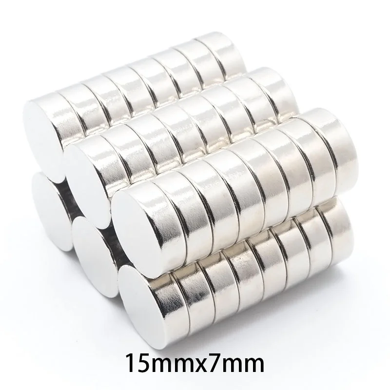 2 ~ 50 قطعة 15x7 مللي متر سوبر قوية السائبة قوي جولة ندفيب النيوديميوم القرص Magnets15mm x 7 مللي متر ضياء N35 نادر الأرض المغناطيس 15 مللي متر x 7 مللي متر