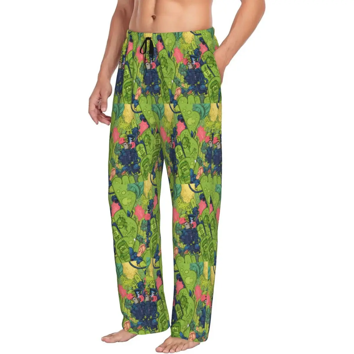 Calças de pijama masculinas personalizadas R-Regular Show estampadas lindas calças de dormir de anime com bolsos