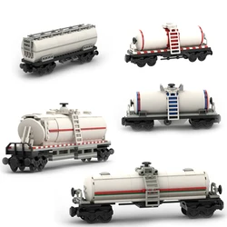 Kreative Experten ideen Tankwagen zug Moc Öltanker Eisenbahn Express Ziegel Stadt Zug wagen Bausteine Spielzeug