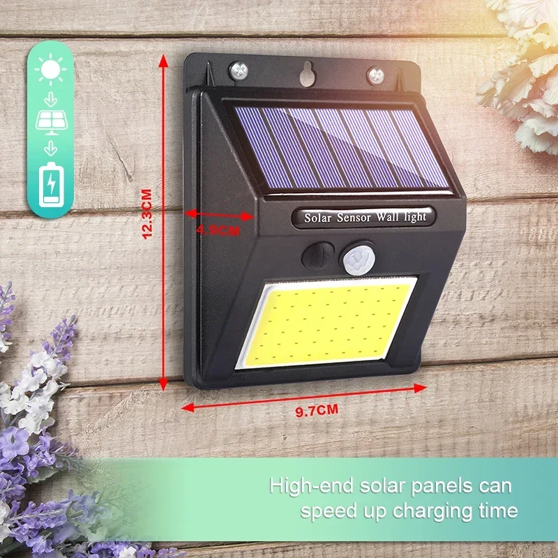 

Rechargeable Solar Light LED Waterproof PIR Motion Sensor Security Solar Light Outdoor Emergency Wall Sconce LED Wall Sconce