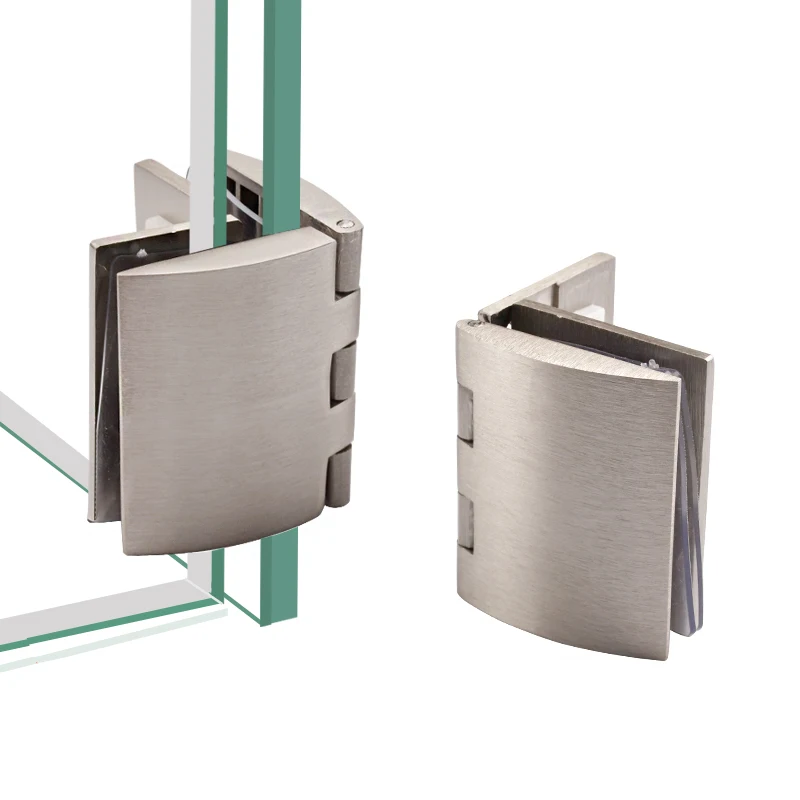 1PCS Glass Door Hinge Half Cover Intemal Or Extemal Black Display Wine Cabinet Bathroom Storage Cabinet Clamp Hinge Need Hole