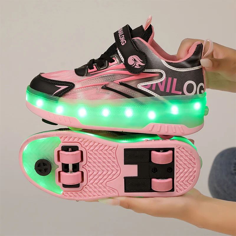 

4-Wheel Invisible Trendy shoes: Auto-Retractable Girls' Sneakers, Roller Skates for Kids, Adults & Boys