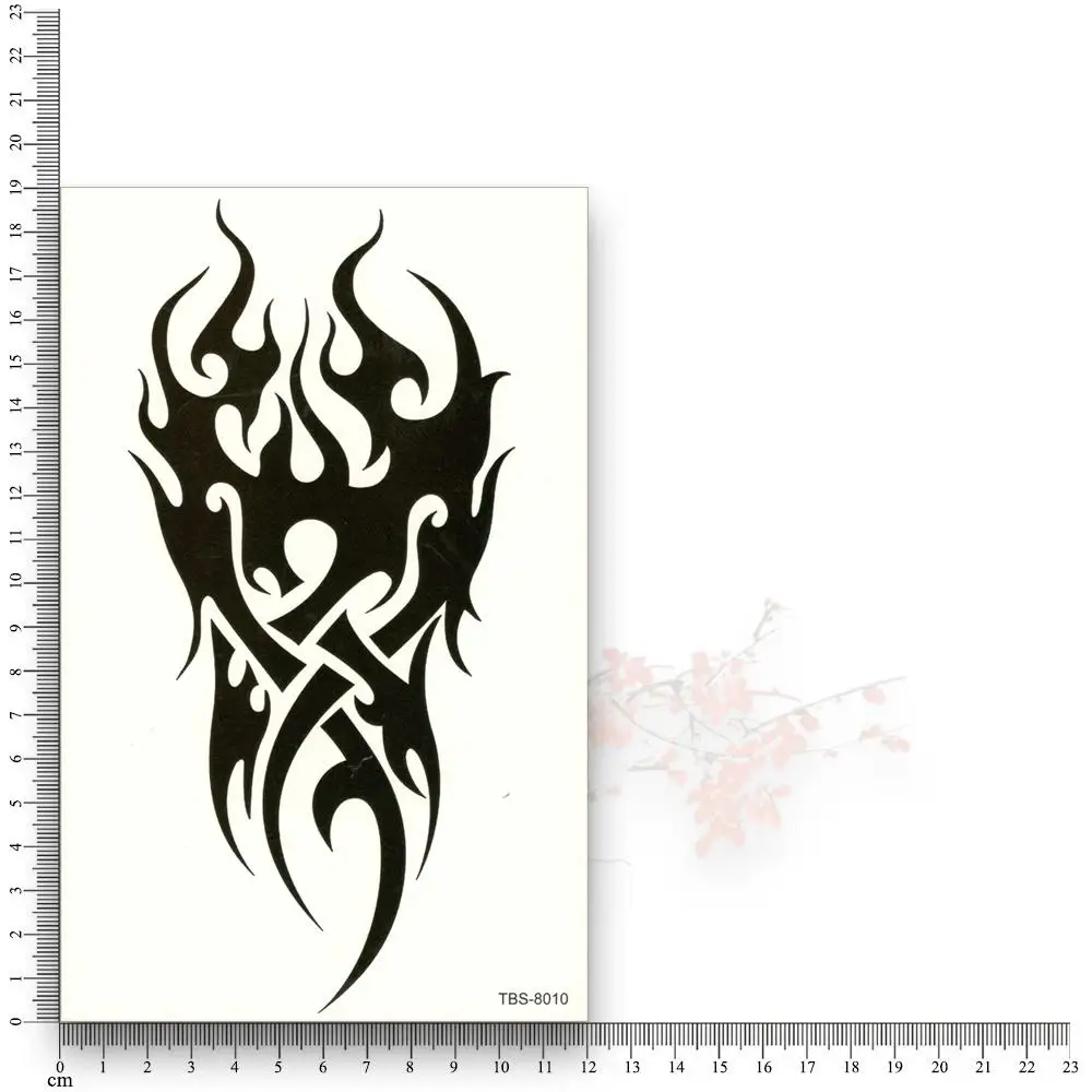 2pcs Tribal Totems Black Drgon Fire Fake Tattoos Waterproof Water Transfer Temporary Stickersr Art Temporary Tattoo