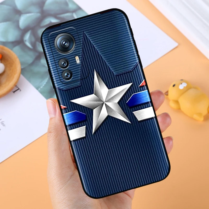 Marvel Steve Rogers Fashion For Xiaomi Mi 14 13T 13 12T 12 11T 11i 11 A3 10T 10 9 Pro Lite Ultra 5G Black Soft Phone Case