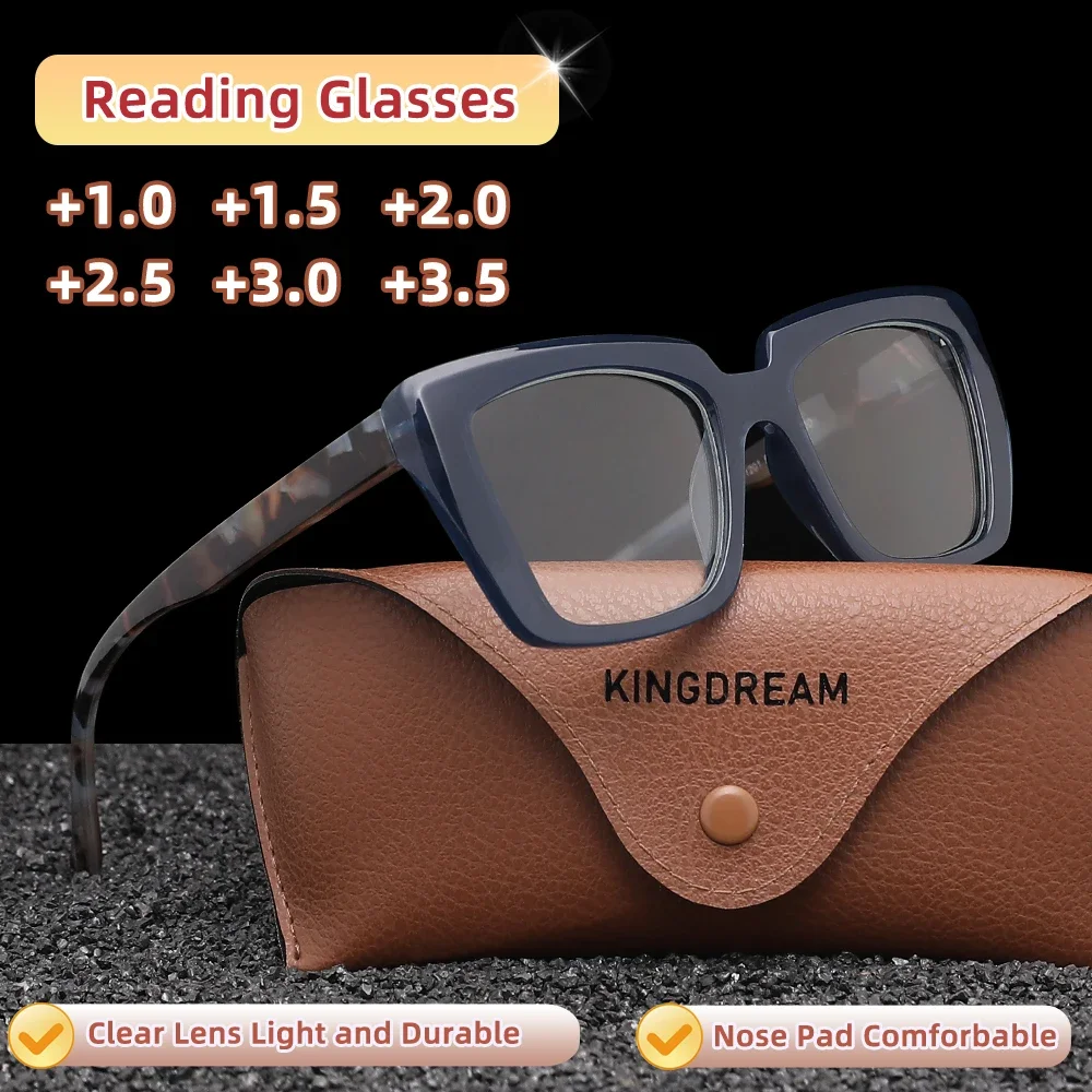 KINGDREAM Damen-Lesebrille, Presbyopie-Brille, Lesehilfe +1,0+1,5+2,0+2,5+3,0+3,5