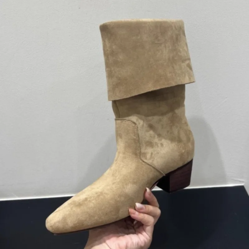 Mid Hakken Vrouwen Gesp Elegante Lange Laarzen Designer Klassieke Mode Schoenen 2025, Winter Nieuwe Trends Schoenen Gezellige Zapatillas De Mujer