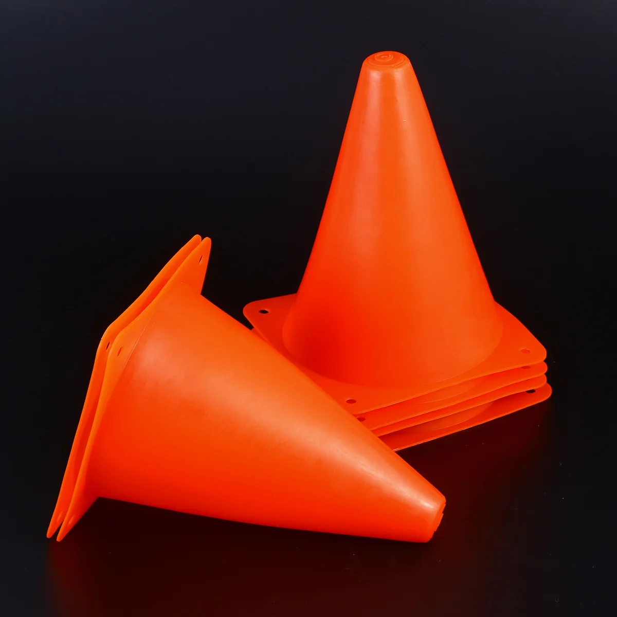 6 PCS 18cm Football Soccer Rugby Training Cones Outdoor Sports Obstacles Barriers for Kids Outdoor Gaming and Activity (Orange)