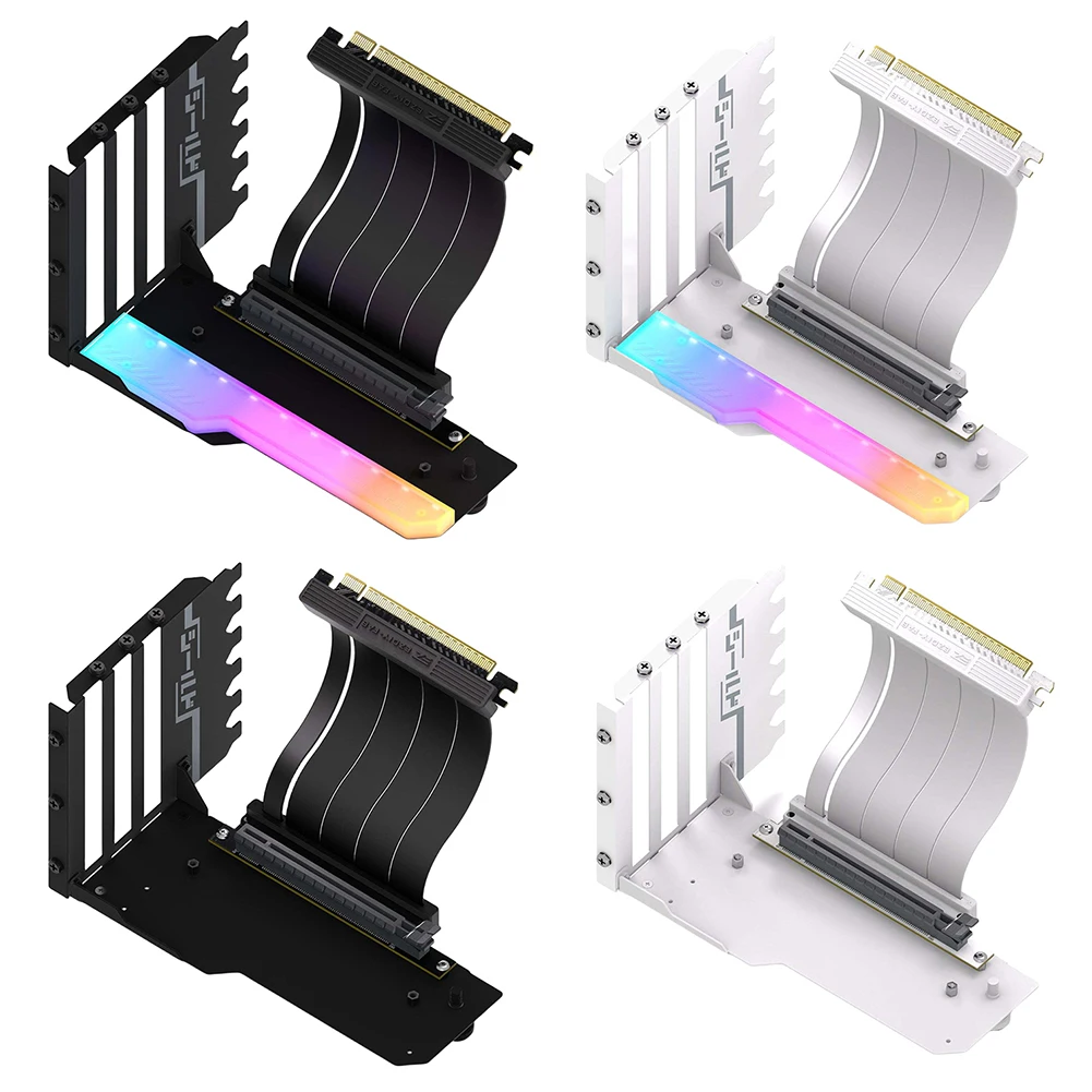 Vertical GPU Mounting Bracket with 15cm PCI-E 4.0 X16 Riser Cable Video Card Support Kit 90 Degree Right Angle