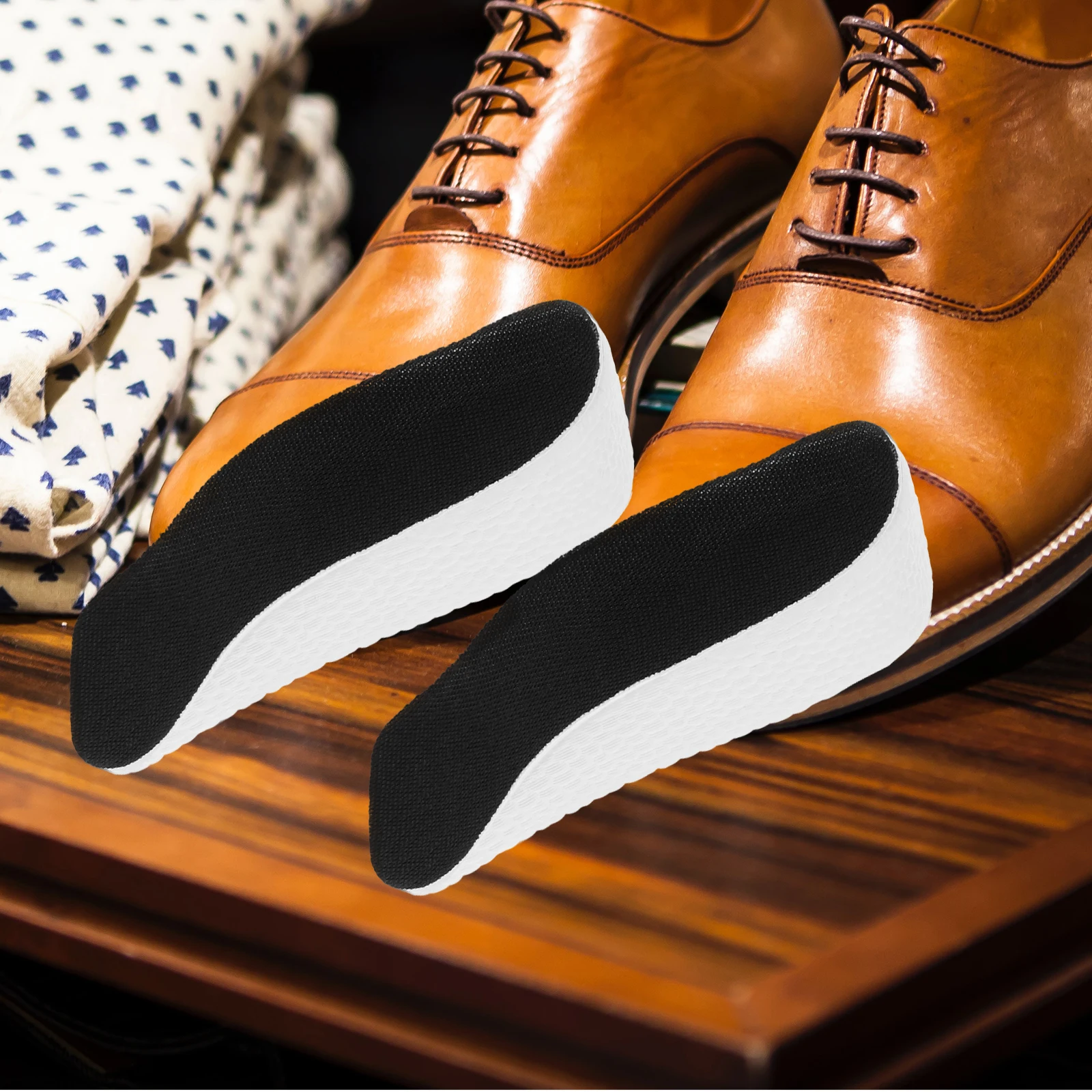 

Heightening Insoles 3.5cm Black Heel Lifts Shock Absorbing Comfortable Foot Protection Lightweight Durability Increased for Men