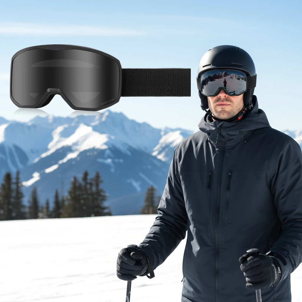 

BOLLFO лыжные очки для сноуборда, защита от ультрафиолета, противотуманные очки OTG, широкие очки для снегохода для мужчин и женщин, зимние очки для собак