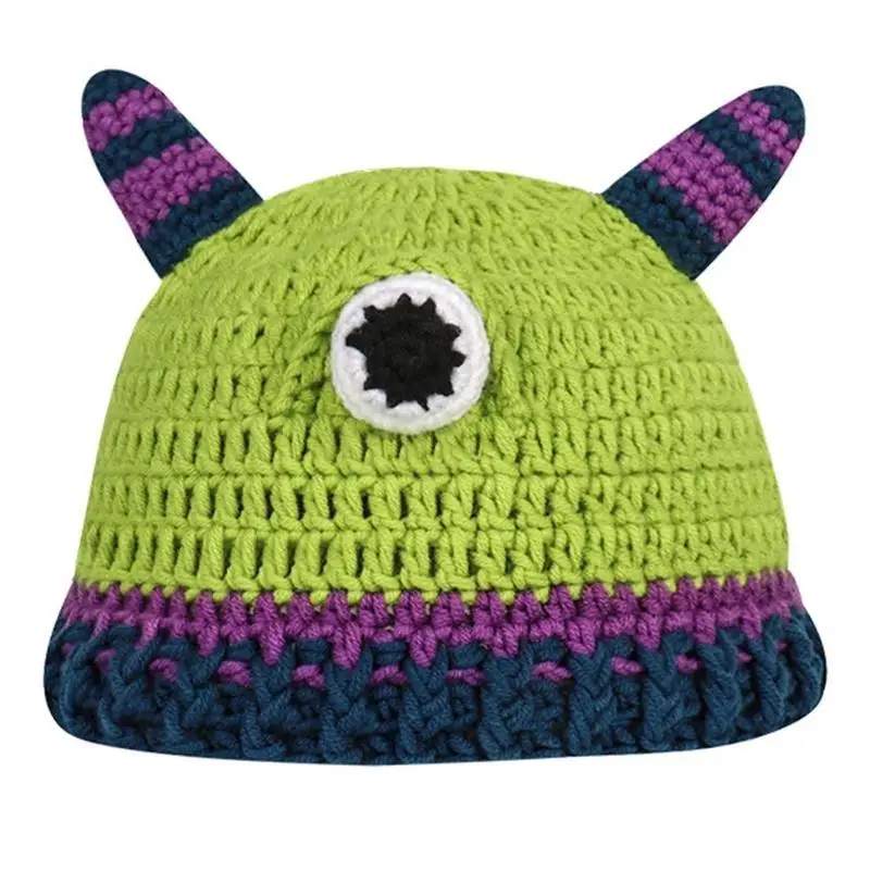 R1WE الكبار للجنسين الشتاء الكرتون للوحش شكل قبعة قبعة متماسكة الدفء قبعة ناعمة كاليفورنيا