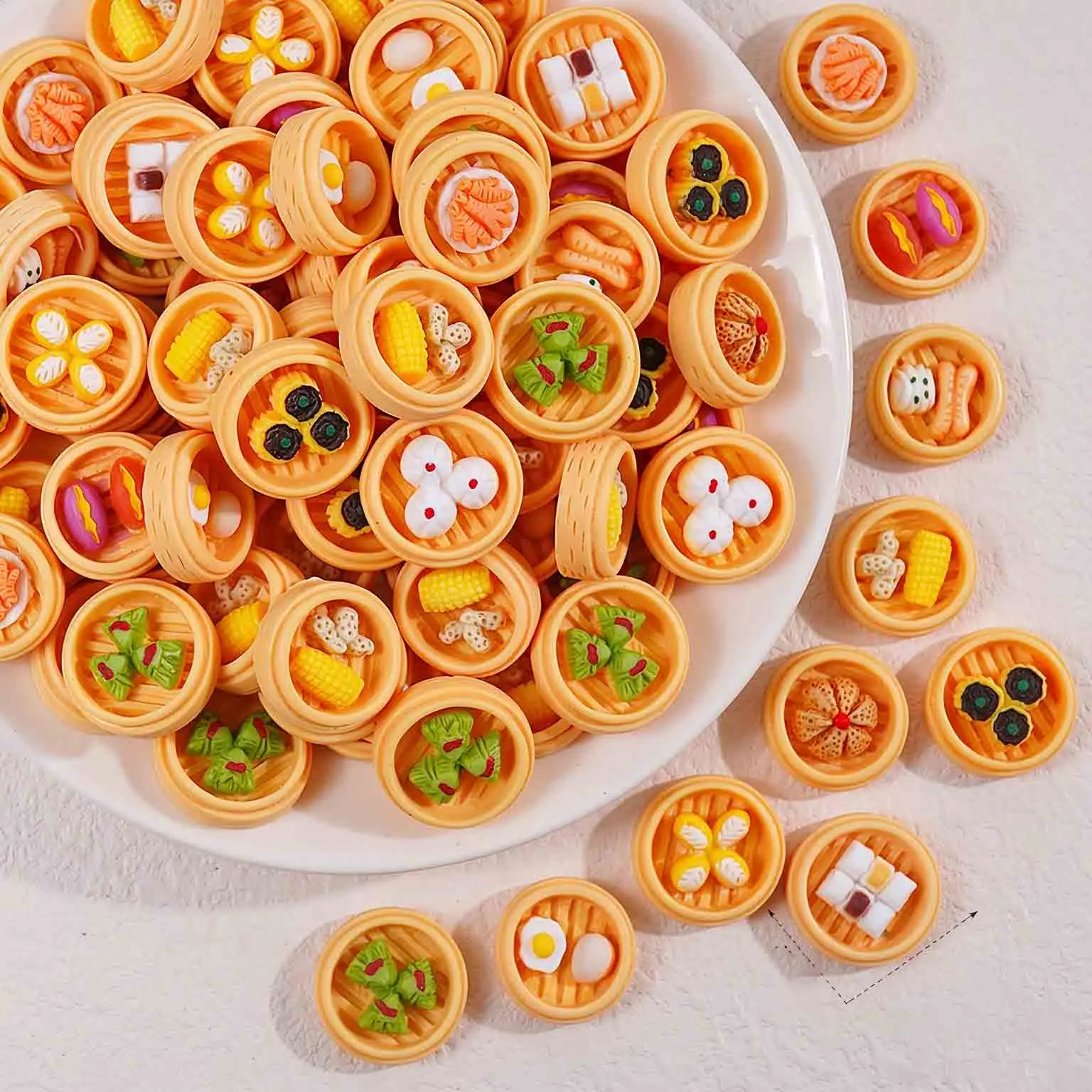 30/50/100pcs Miniature Simulation Bread Resin Ornaments, DIY Craft Charms Squishies Squishy Stress Relief Novelty Toy Fidget Toy