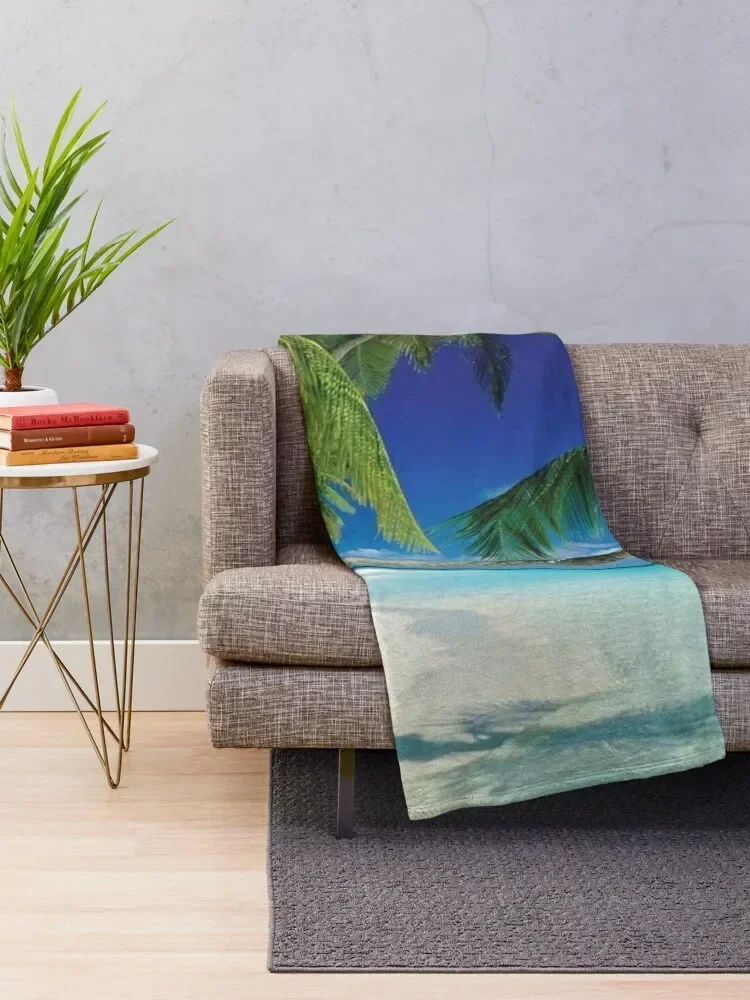 Maldives Polynesia Tropical Beach Photography Throw Blanket Kid'S Custom Blankets