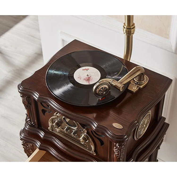 Antique Gramophone Vinyl Record Player with Speaker Audio & Video Accessories