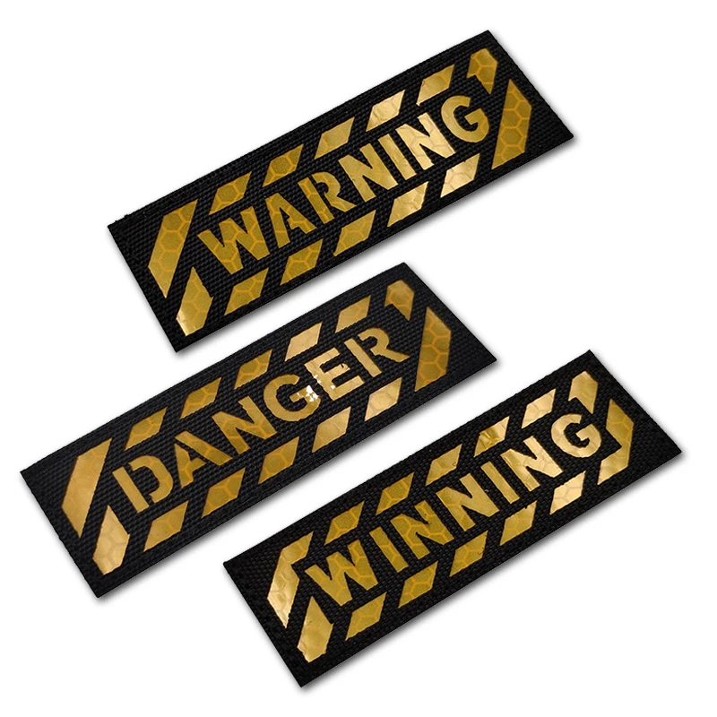 Danger warning winning night running reflective straps Patch Hook Loop Material Reflective luminous Tactical Patch Sticker