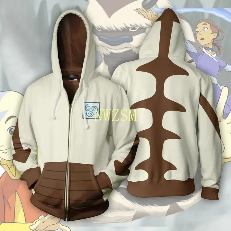 2020 Avatar The Last Airbender Hoodie Cosplay Costume Man Women Anime Casual Zipper Jackets