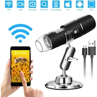 Wireless Digital WiFi Microscope,50X to 1000X Handheld Magnification Endoscope 8LED Compatible with Android/iOS Smartphone