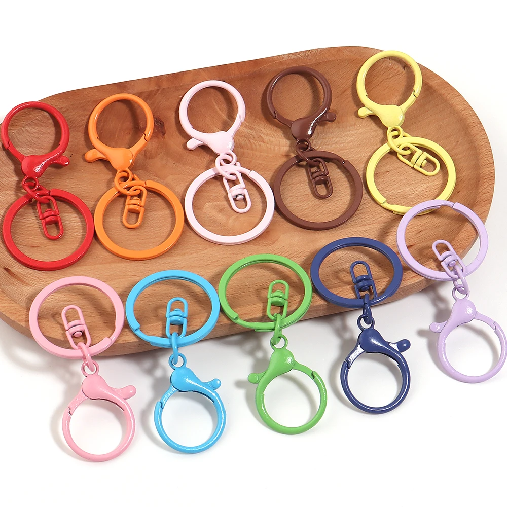 10 Stück 30mm Schlüsselanhänger Bunte Metall-Karabinerhaken Schlüsselringe für Schmuckherstellung DIY Schlüsselanhänger Zubehör – Detail 6