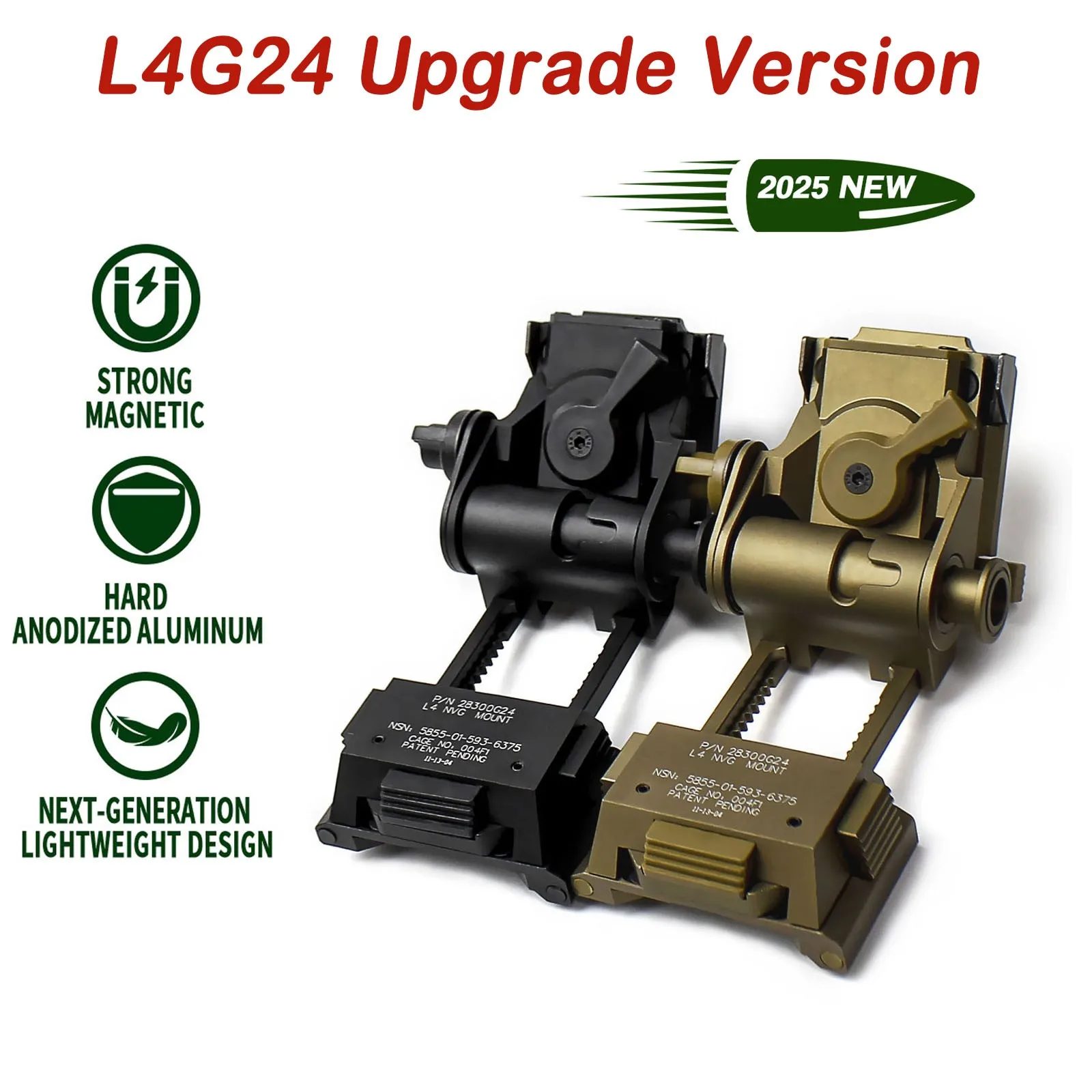 

Metal L4G24 NVG Helmet Mount Night Vision Goggles Holder Hard-Anodized Upgrade Version For PVS-14/ANVIS/BNVD/GPNVG