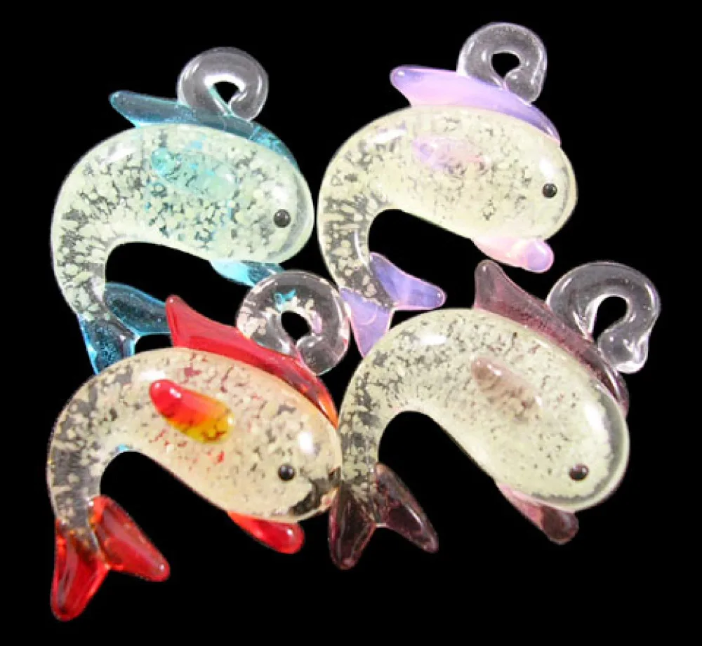 

5pcs Handmade Lampwork Pendants Butterfly Heart Stars Dolphin for jewelry making DIY bracelet necklace Crafts Keychains Decor