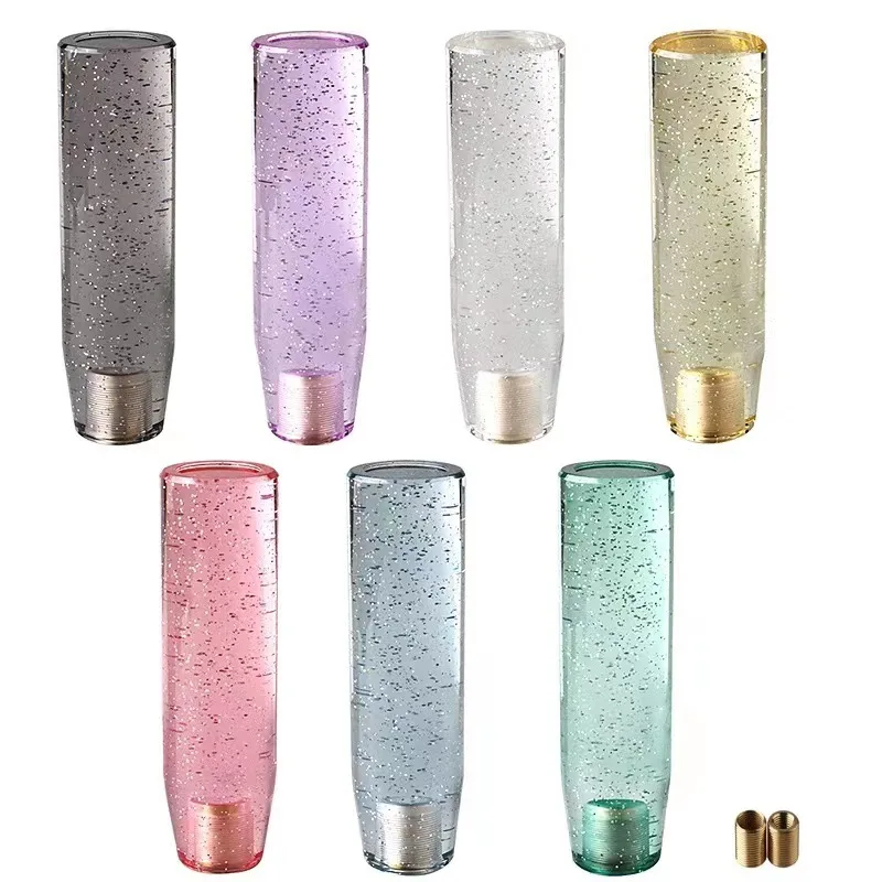 15cm Universal Car Manual Gear Shift Knob Crystal Bubble Manual Transmission Shifter Stick Lever 2 Adapter AT MT