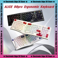 New Feker Alice98pro Wireless Keyboard Alien Ergonomic 3 ° Slope Full Key Hot Swappable Rgb Lighting Gaming Mechanical Keyboard