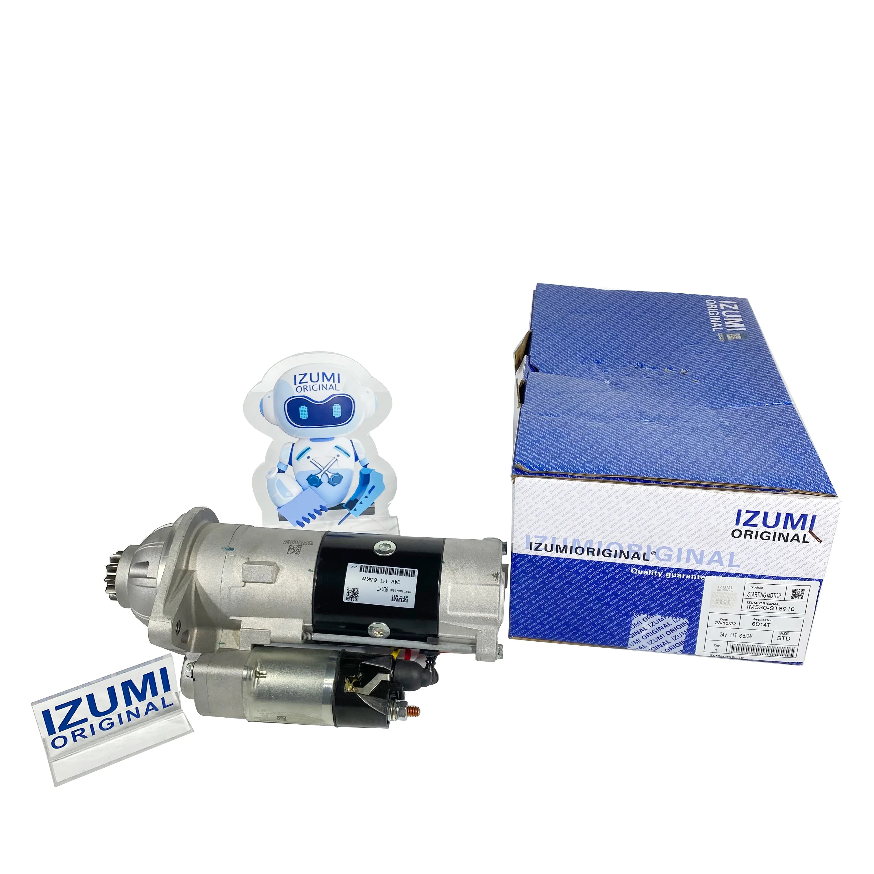 Izumi ORIGINAL 6B31T 6D24T 24v 11T 5.5KW engine accessories starter motor 6B14T 24V 11T 6.5KW