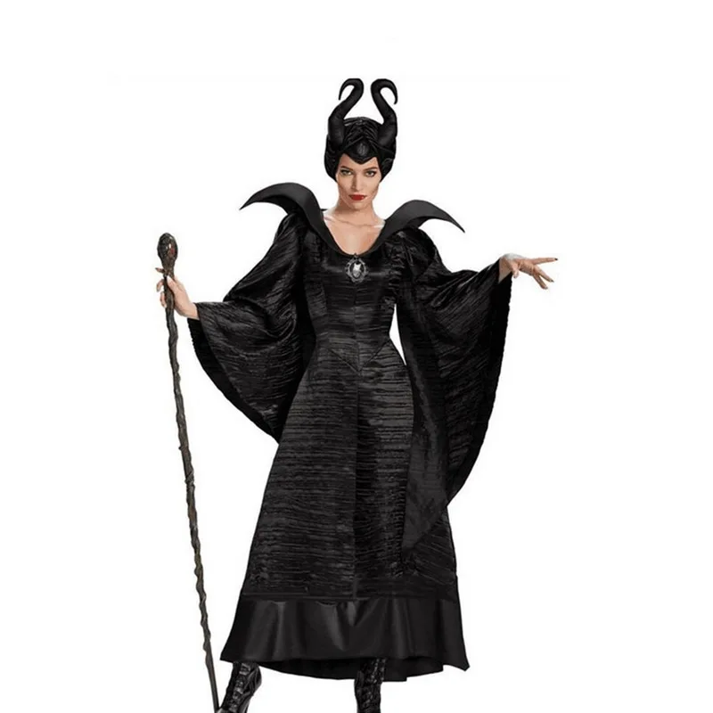 Anime Sleeping Curse Marlene Pherson Black Witch Halloween For Women Woman Sleeping Curse Dress Adult Robe Devil Cosplay Dress