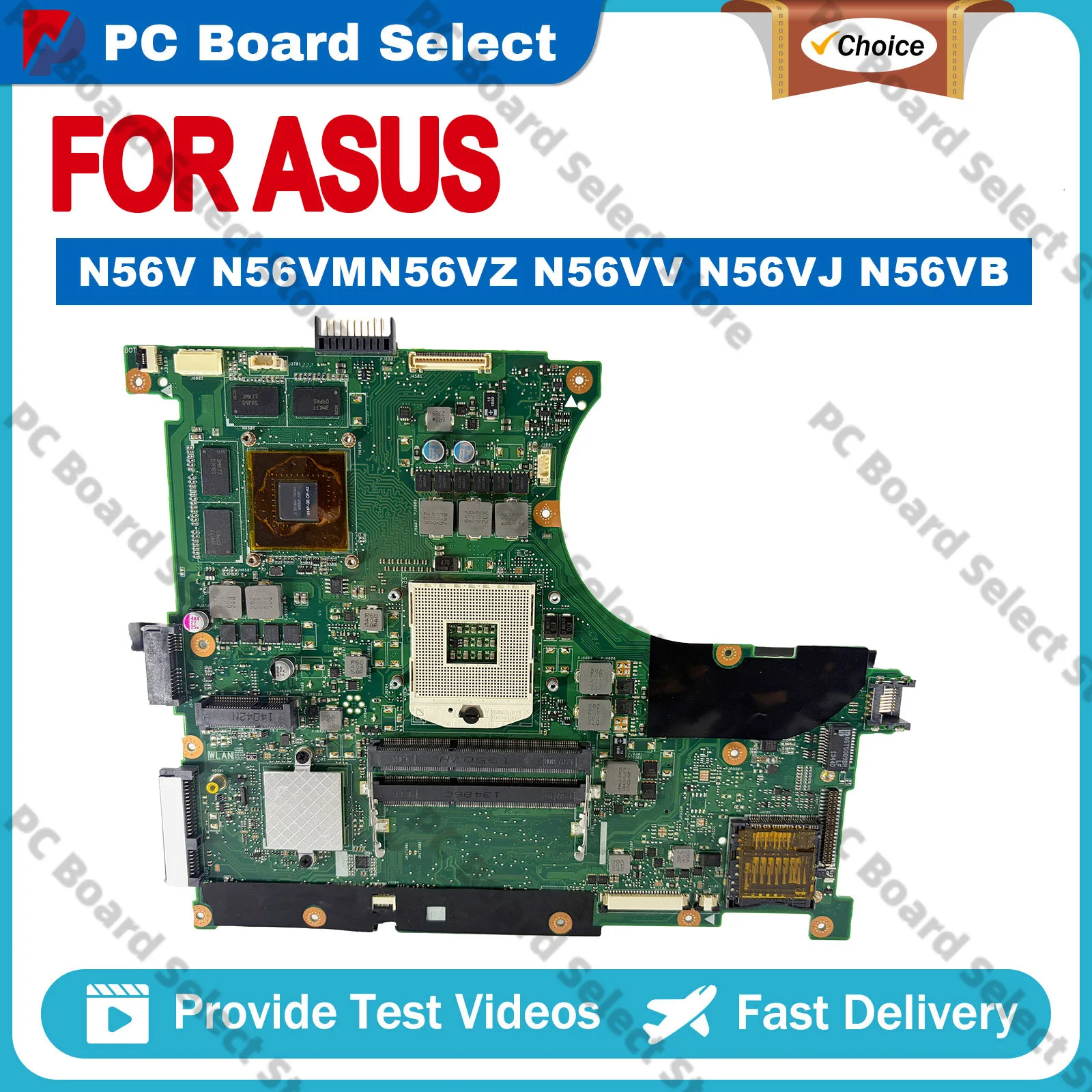 N56VM N56VV Laptop Motherboard For ASUS N56V N56VZ N56VM N56VJ N56VB Notebook Mainboard in stock 100% tests OK fast shipping