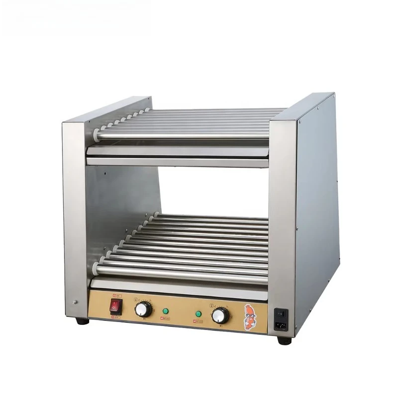 Double Layer 20 Rollers Stainless Steel Commercial Electric Hot Dog Roller Grill Sausage Roasting Machine for Catering Use