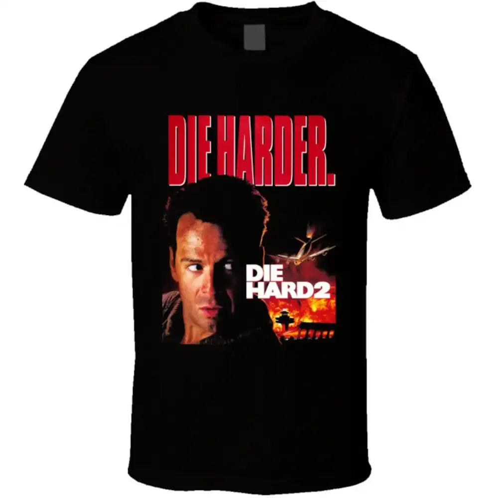 Die Harder Bruce Willis Hard 2 Retro Movie T Shirt