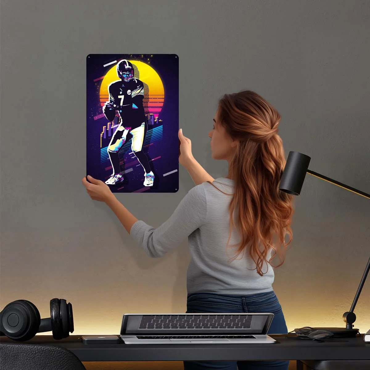 Ben Roethlisberger Poster Sports Metal Sign Bar Decoration Living Room Custom Tinplate Sign for Wall Art Decoration Man Cave