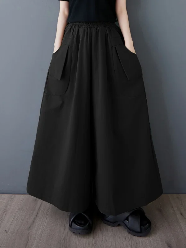 カジュアルなハイウエストワイドレッグパンツ、伸縮性ウエスト、ケットデザイン、スリムフィット、ゆったりフィット、多用途、ファッショナブルなレディース秋冬T...