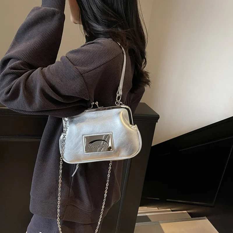 

Luxury Vintage Inspired Crossbody Bag - Soft Textured Leather With Parisian Letter Patterns & Adjustable Chain Strap