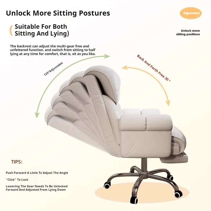 Компьютерное кресло, мягкое удобное эргономичное офисное кресло, домашнее игровое кресло с телескопической подставкой для ног, регулируемая высота подголовника