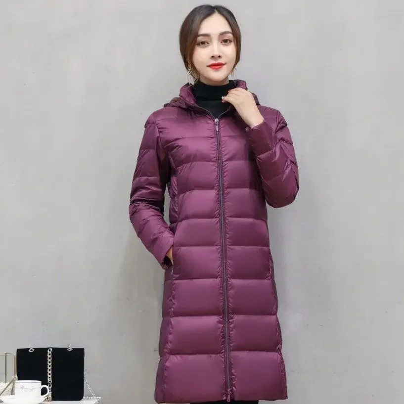 

2025 Autumn/Winter New Women's Down Jacket Commuting Windproof Hooded Slimming Oversized Down Jacket