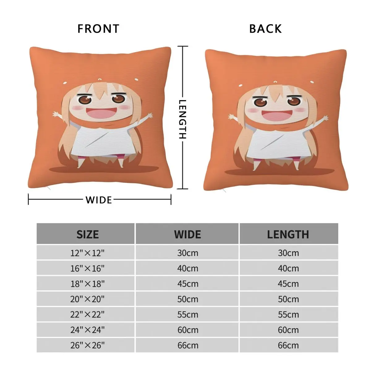 Umaru Chan Pillow Cover Vintage Pillow Case Square Graphic Cushion Cover Pillowcases For Wedding Party Home Decor