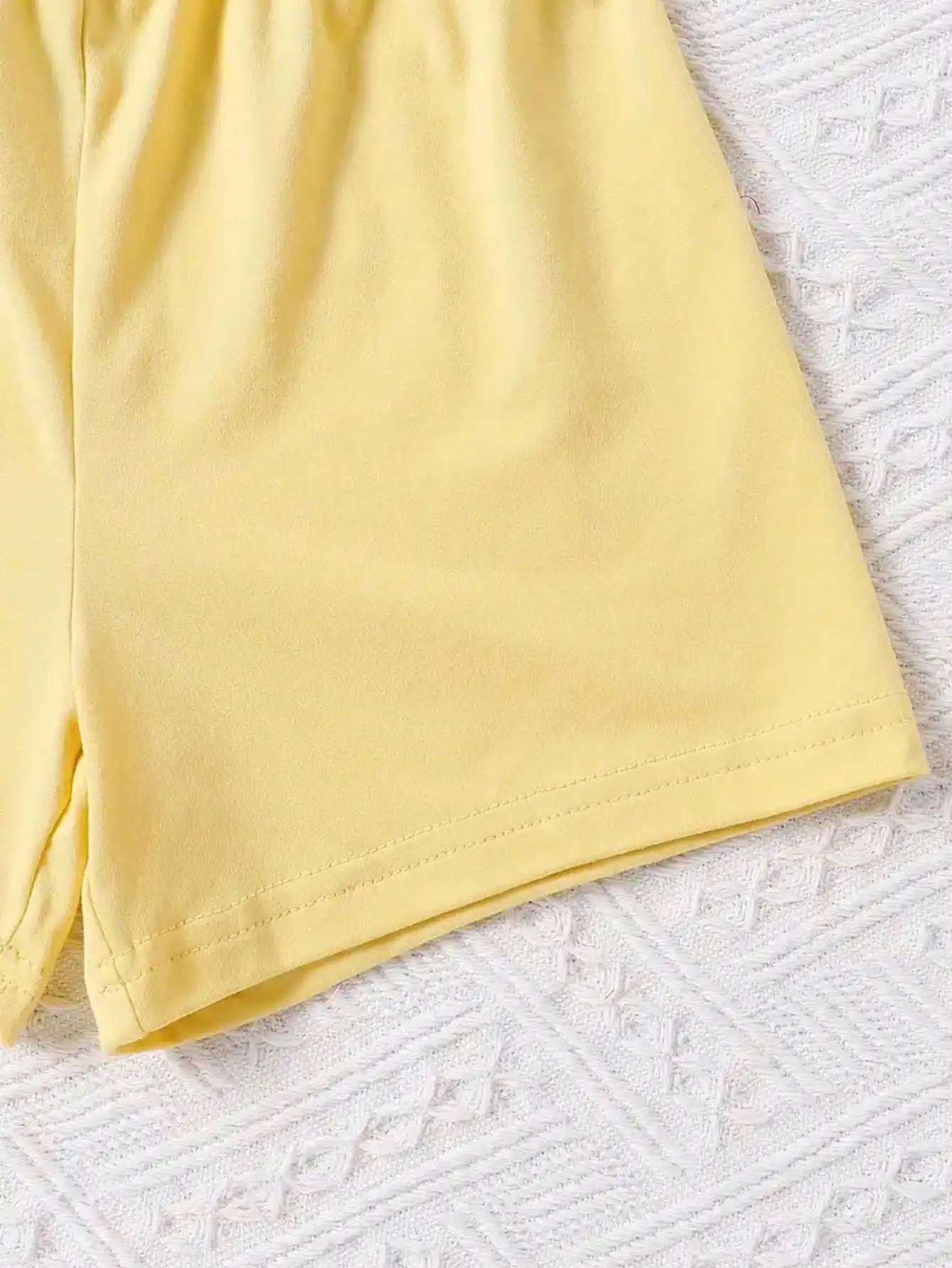 2026 Mädchen-Liebesbrief-Print Zweiteiler-Set Rundhals-Kurzarm-T-Shirt + lockere einfarbige Shorts Sommer-Set – Detail 18