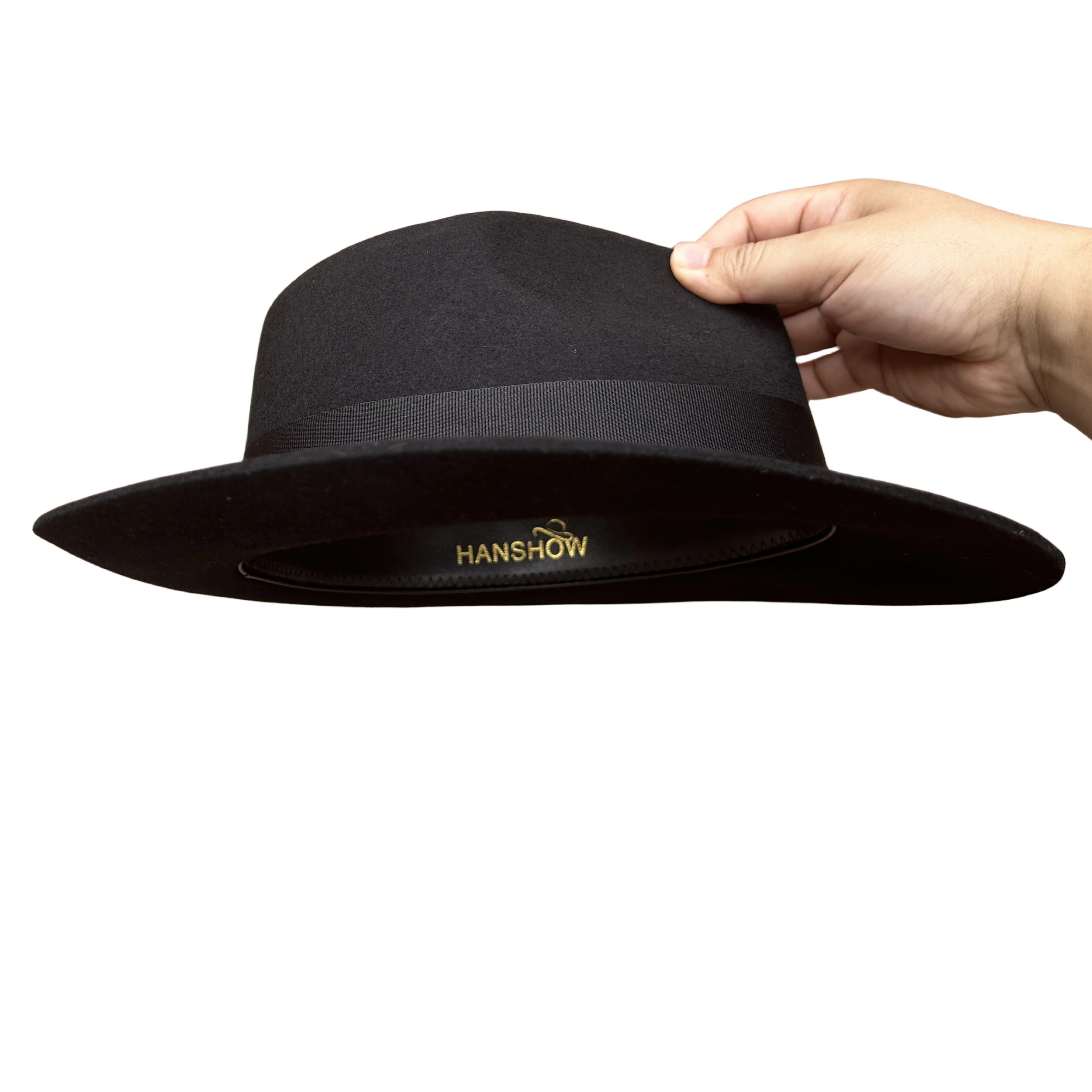 Hanshow Classic Men\'s Wool Felt Godfather Gangster Fedora Michael Jackson Gentleman Hat -Packed in Strong Cardborad