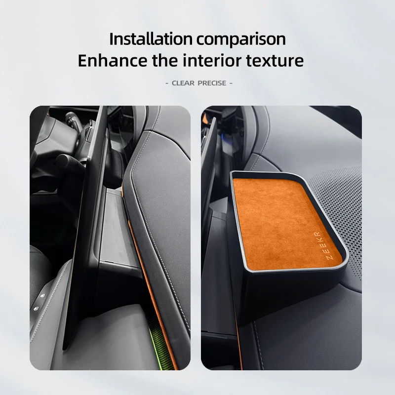 For Zeekr 001 2024 Storage Box Behind The Central Control Screen Navigation Screen Storage Alcantara suede Car Accessories