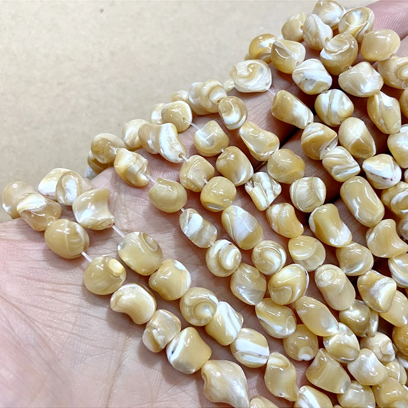 Natural Shell Beads Irregular Brown Mother Of Pearl Tridacna Shell Loose Beads 10-15mm For Diy Bracelet Necklace Jewelry Making