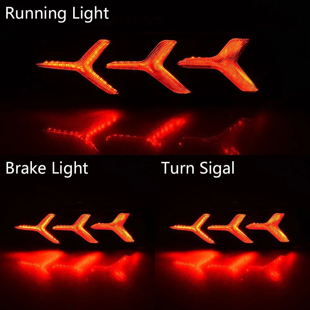 2X Car LED Rear Bumper Warning Light 3Function Reflector Tail Brake Lamp DRL Daytime Running Light For Honda Civic 220 2016-2000