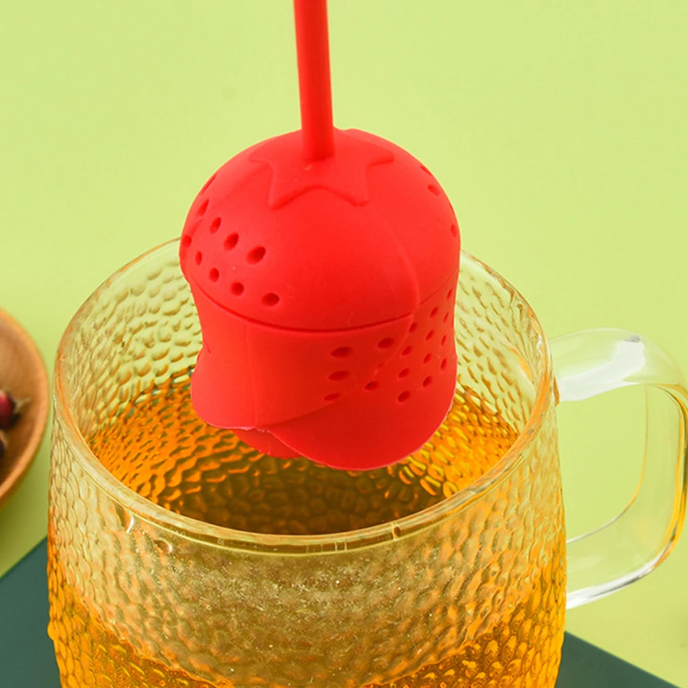

Silicone Rose Bag Red Reusable Infuser Strainer Loose Leaf Tea Accessories Rose Shape Tea Infuser Valentine Gift For Boyfriend