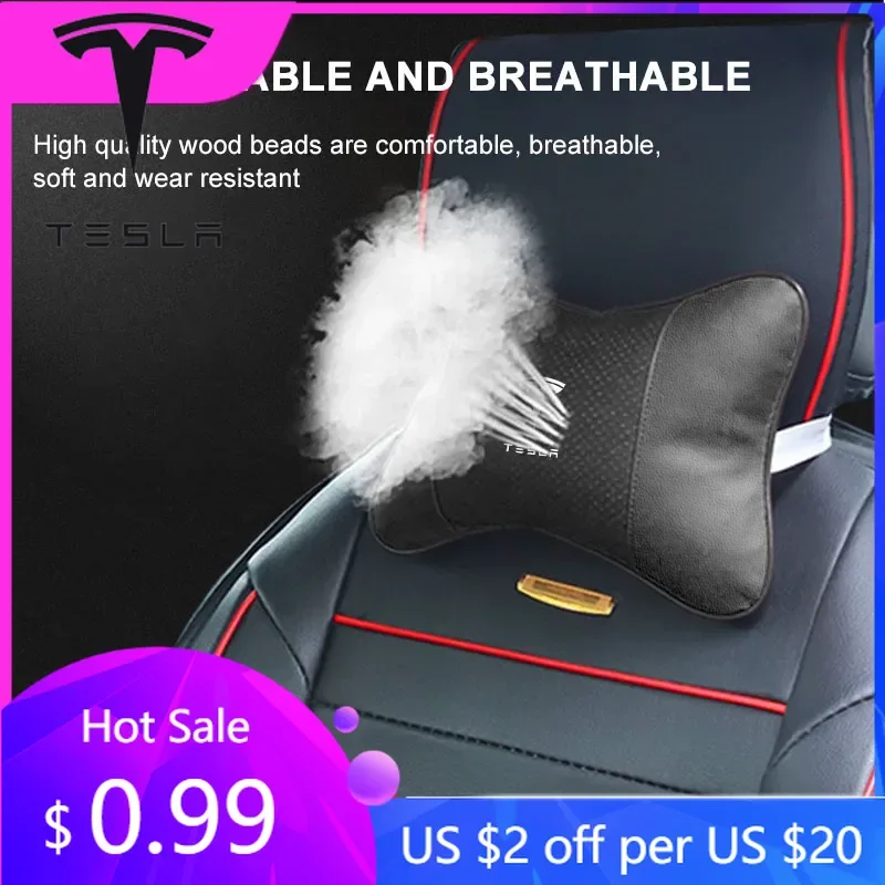 

Styling Mouldings For Tesla Model 3 Y Juniper Highland 2020-2026 2025 Hot 1PCS/2Pcs Car Interior Headrest Seat Head Support Neck