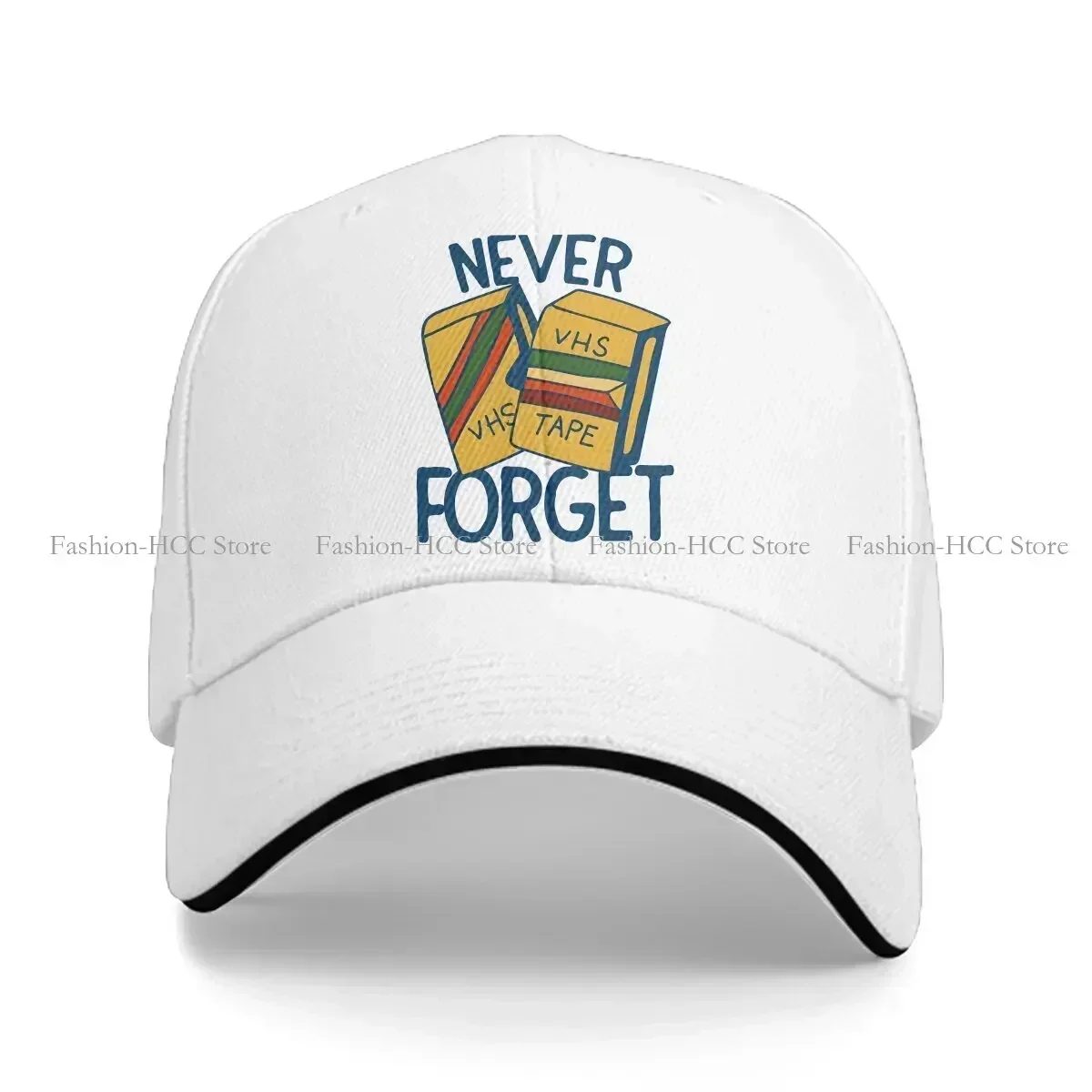 Never Forget VHS Tapes Solid Color Baseball Caps Peaked Cap Tape Never Forget Sun Shade Hats Men Women