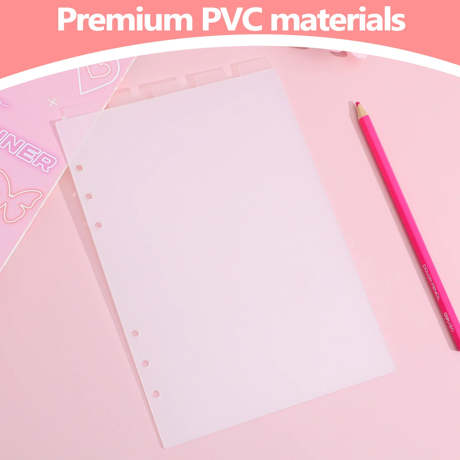 Clear PVC Binder Dividers A5 Notebook Tab Dividers for Separating Notes Reports Journals Presentations Index Divider Pages