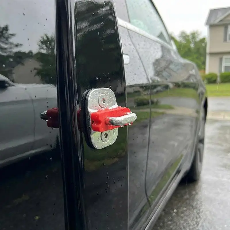 

4pcs Car Door Lock Shock Absorber Silicone Cover Noise Reduction & Anti-Collision Pad, Universal Latch Protector For Auto Door